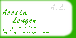 attila lenger business card